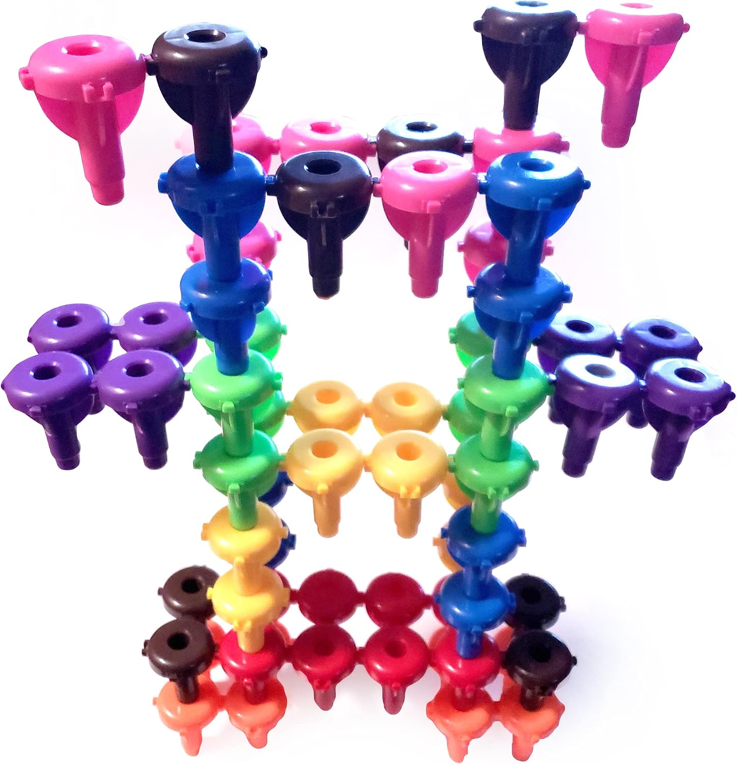 KIDS KORNER Stack, Connect & Build Peg Construction Toys for Big Kids | STEM Fine Motor Skills Toys - Stacking Toys and Building Toys | 64 pc Pegs & Activity eBook Download