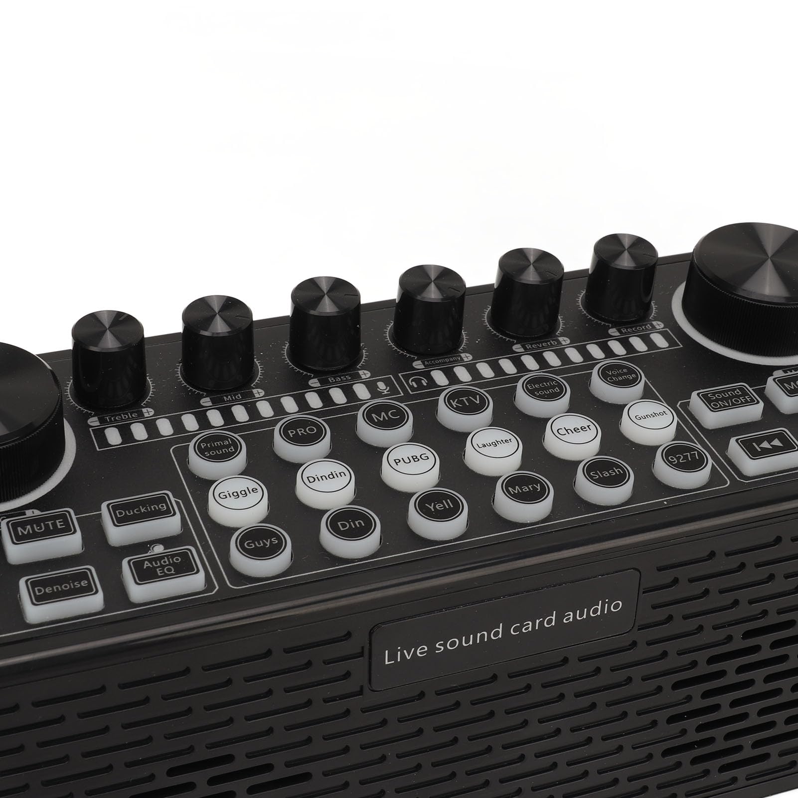 Máquina de Karaoke Inalámbrica Altavoz de Karaoke Bluetooth Tarjeta de Sonido en Vivo Portátil con Micrófono para Transmisión y en Casa Al Aire