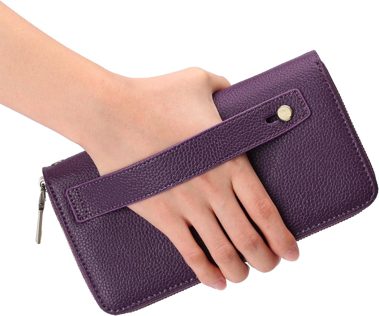 GAEKEAO Wallet for Women Clutch RFID Blocking Wristlet Leather Purse Large Capacity Credit Card Holder with Grip Hand Strap - Image 2