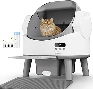 Automatisches Katzenklo mit großer Kapazität – selbstreinigende Katzentoilette für Katzen bis 10 kg, 3-Fach Sicherheitssensoren (Infrarot + Mikrowelle + Strom), einfache Bedienung ohne App, effektive