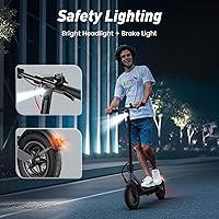 Vista 41 de Patinete eléctrico para adultos y niños grandes, alcance de 23/21 millas, velocidad máxima de 22/18 MPH, potente motor de 650/500/350 W, neumáticos
