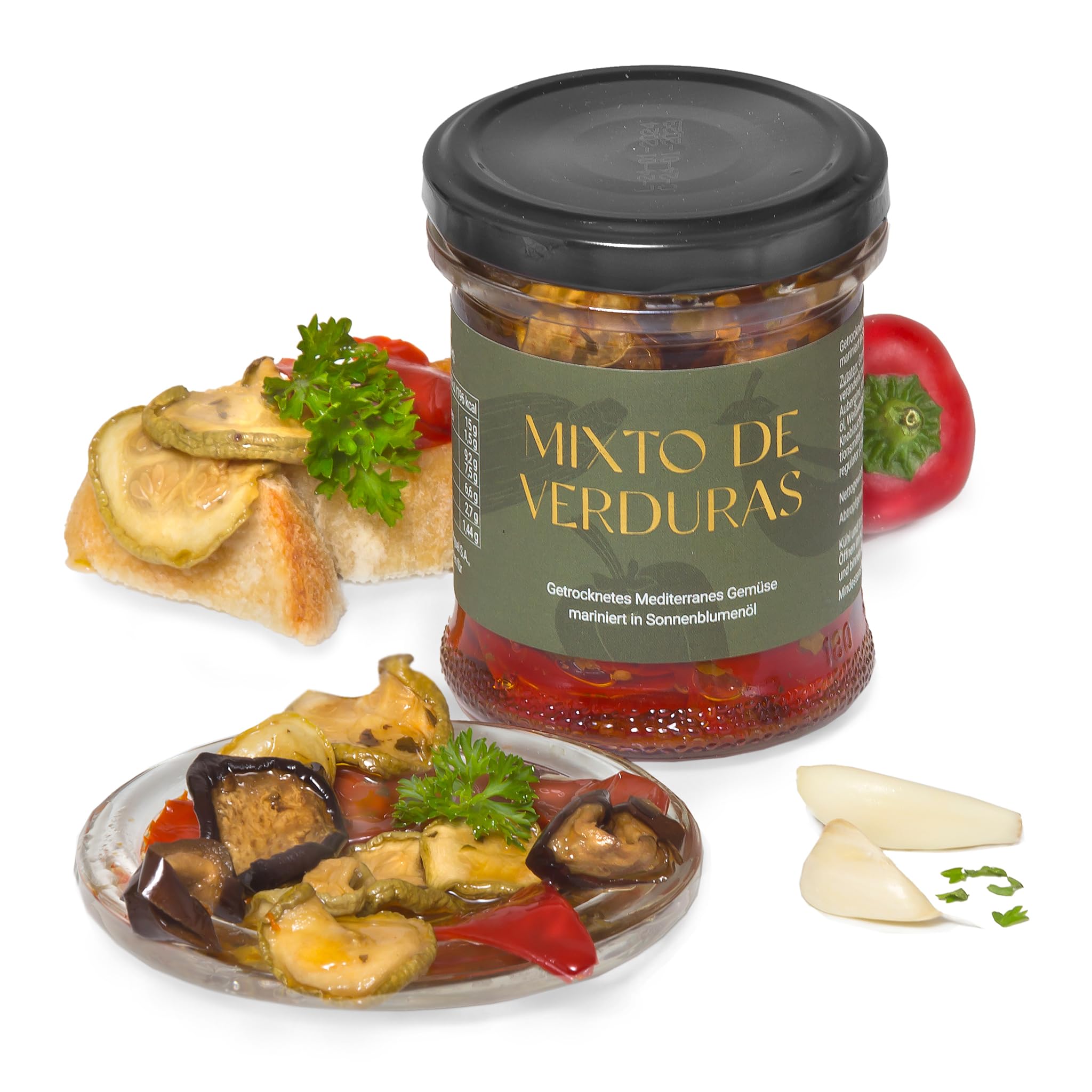 Antipasti Vegane Delikatessen-Präsentbox Mediterran Genießen mit Olivenöl Extra Balsamico Meersalz Geschenkidee GESCHENKVOLL