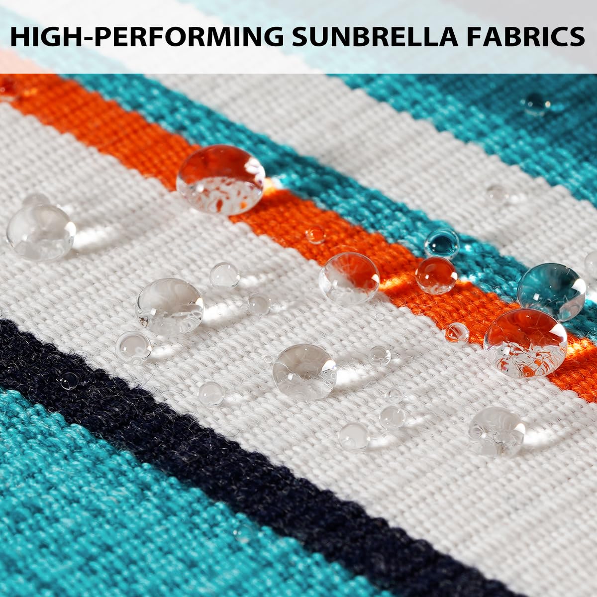 Sunbrella Token Surfside - Cojín para tumbona de acrílico para patio, resistente al agua con correas, 80 x 26 x 4 pulgadas, Token Surfside 4