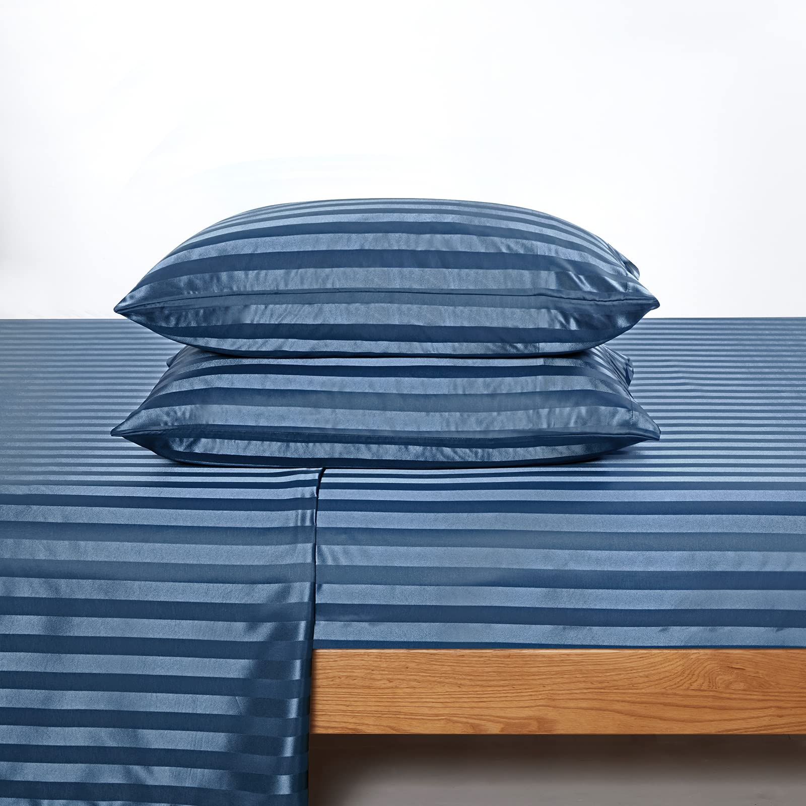 Completo Matrimoniale 6 Pezzi In Raso Blu Elettrico - Con Copripiumino E Federe - Morbido E Sexy - Foto 13