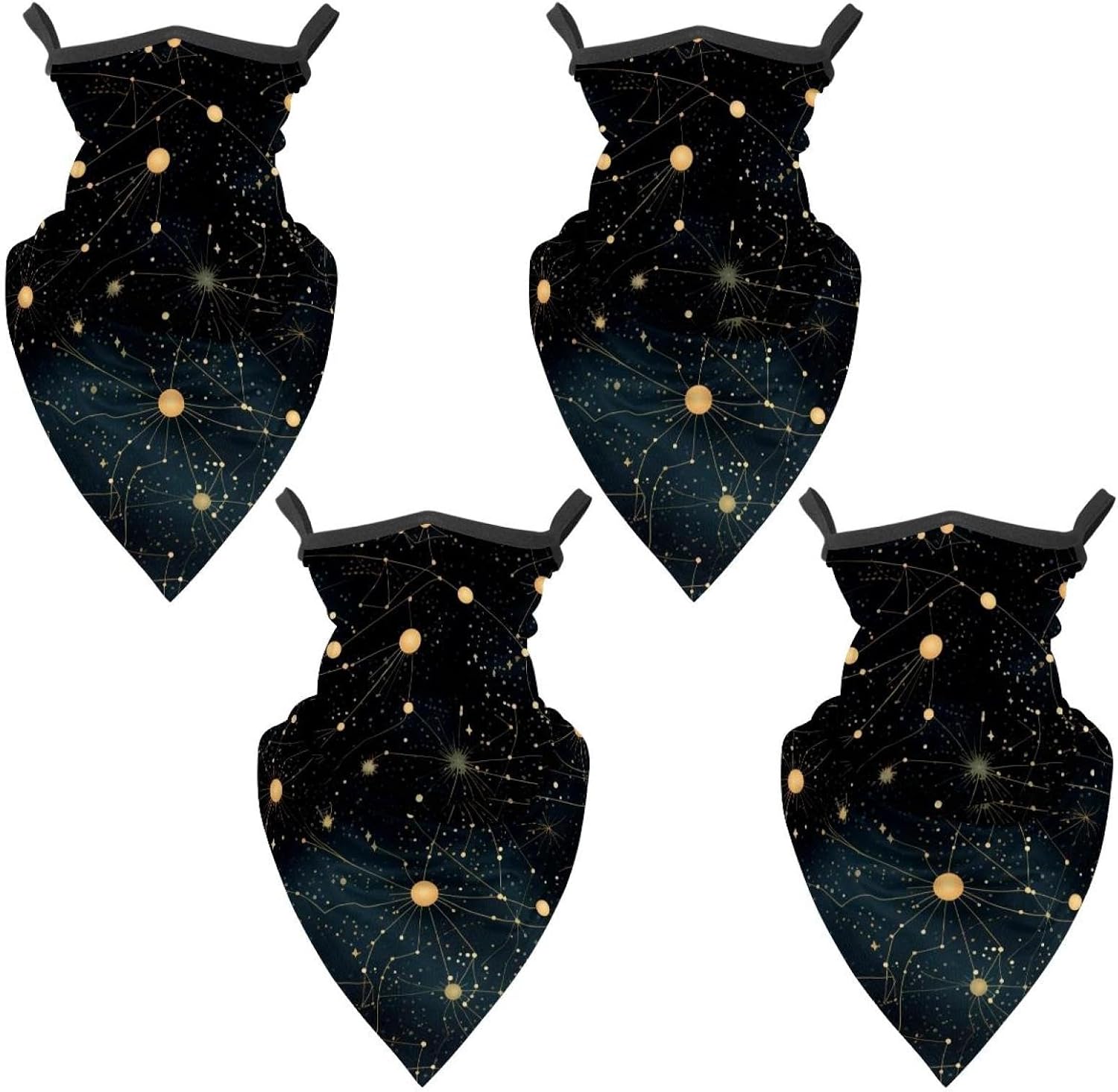 4 Pieces Planet Star Neck Gaiter Bandana Face Mask, Sun Cooling Scarf Gator Cover Head for Men Women