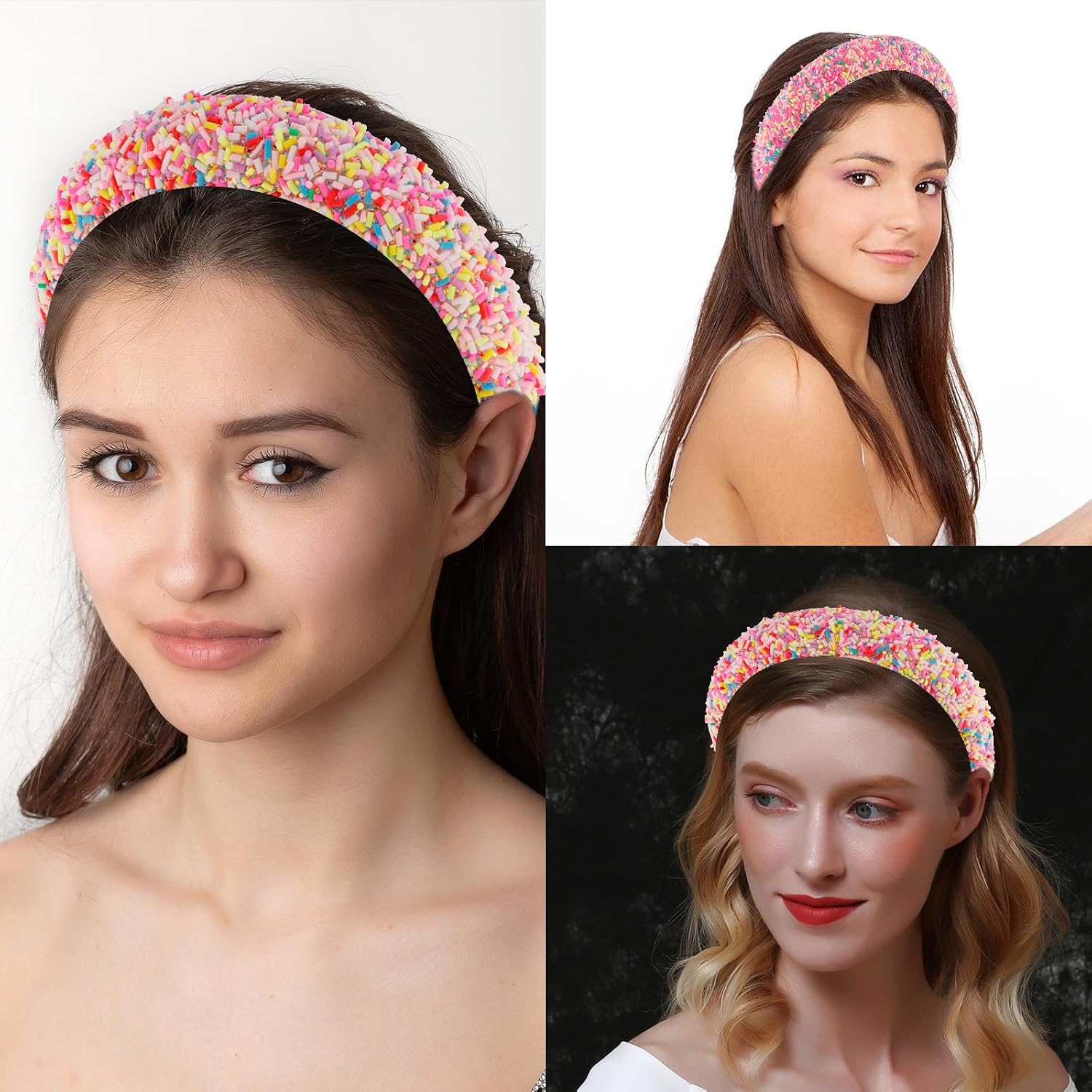 KICOSY Cute Wide Padded Headbands for Girls and Women - Non-Slip, Fashion Sparkly, Colorful Candy Hair Accessories - Gifts image 5