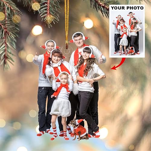 Miniatura 2 de Adorno personalizado para tu foto, adorno de mica con foto personalizada, adorno de Navidad familiar, adorno de Navidad familiar personalizado,