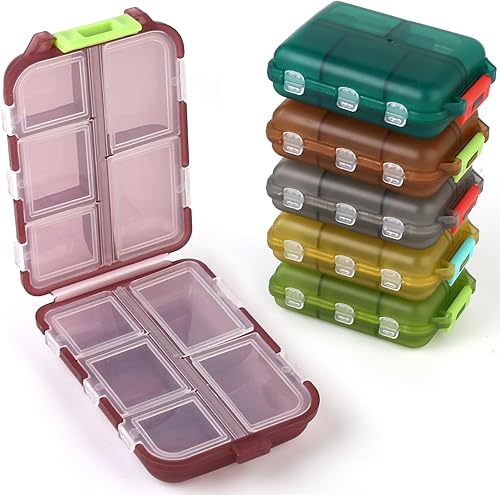 Pastillero organizador de 6 piezas, estuche de píldoras lindo, mini caja de pastillas pequeña, soporte portátil para medicamentos para bolso, con