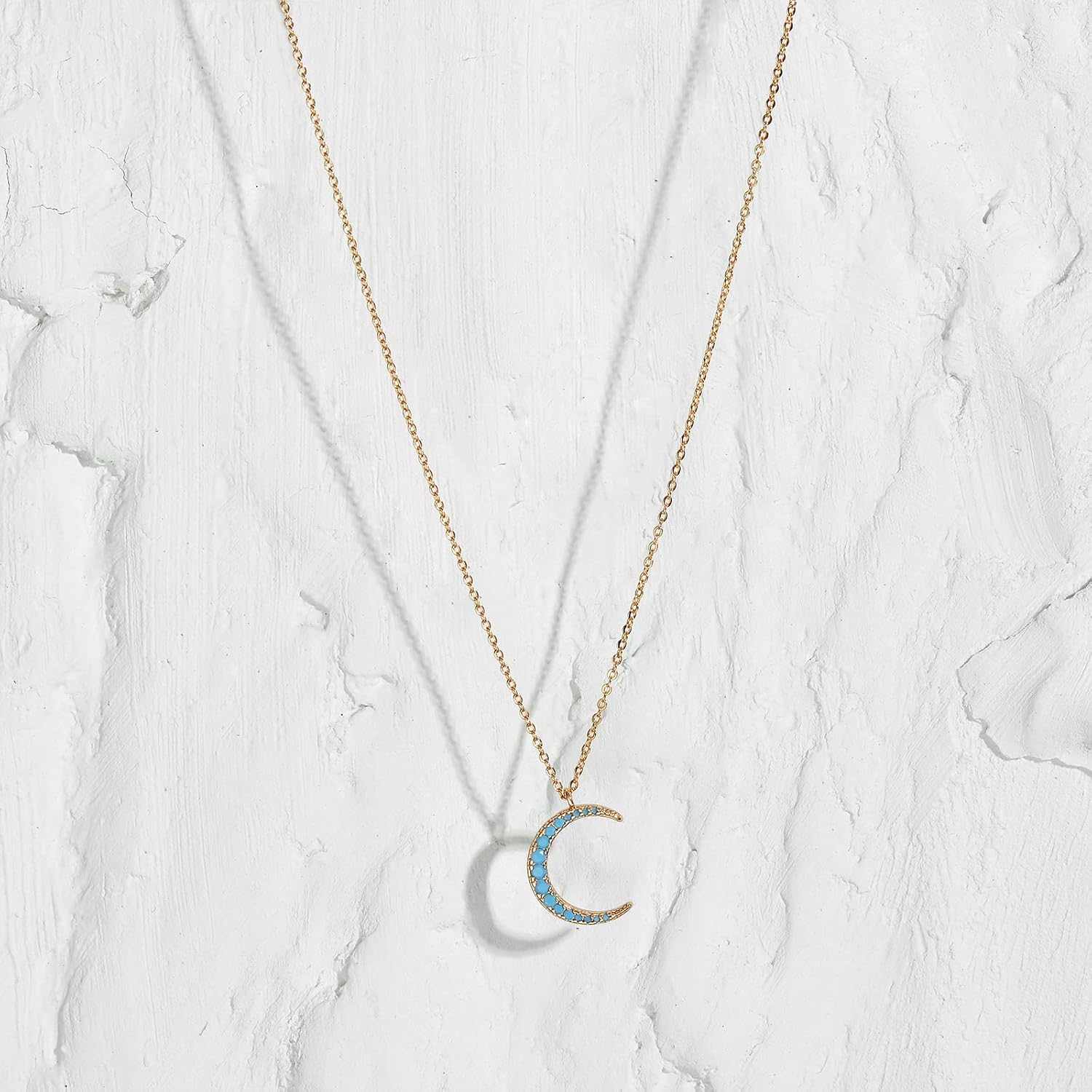 MTMY Gold Moon Pendant Necklace for Women,14K Gold Plated Dainty Chain Crescent Moon Sun Star Necklace Jewelry - Image 6