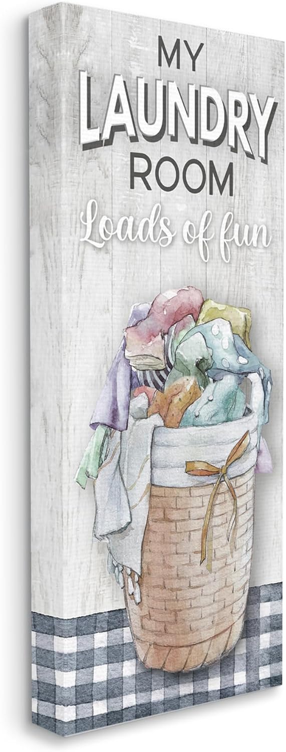 Stupell Industries Laundry Room with Plaid Canvas Wall Art by Conrad Knutsen