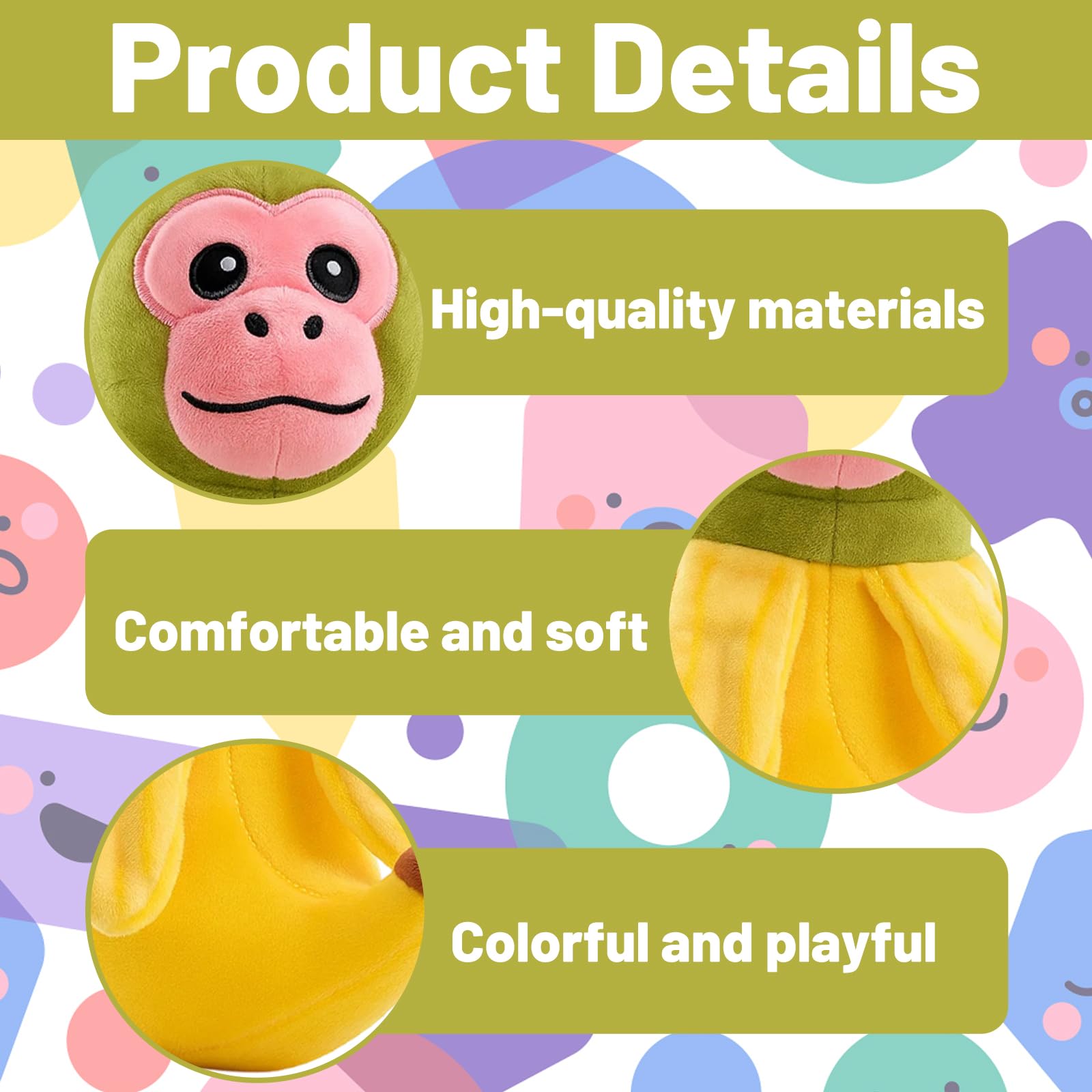 YTPAFK Italian Brainrot Plush, Soft Banana Monkey Plushie, Unique Italian Brainrot Teddy - Image 3