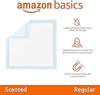 Vista 2 de Yaxa Basics Scented Dog and Puppy Pee Pads, 5-Layer Leak-Proof Super Absorbent, Quick-Dry Surface, Potty Training, Regular (22x22"), 50 Count