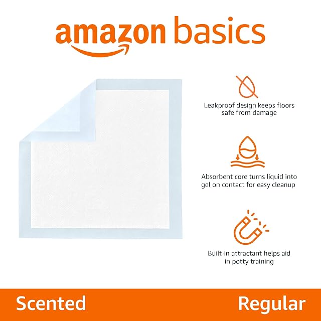 Foto 2 de 6 de Amazon Basics Tapete de entrenamiento para perros, a prueba de fugas, 5 capas, con perfume, 55,88 x 55,88 cm