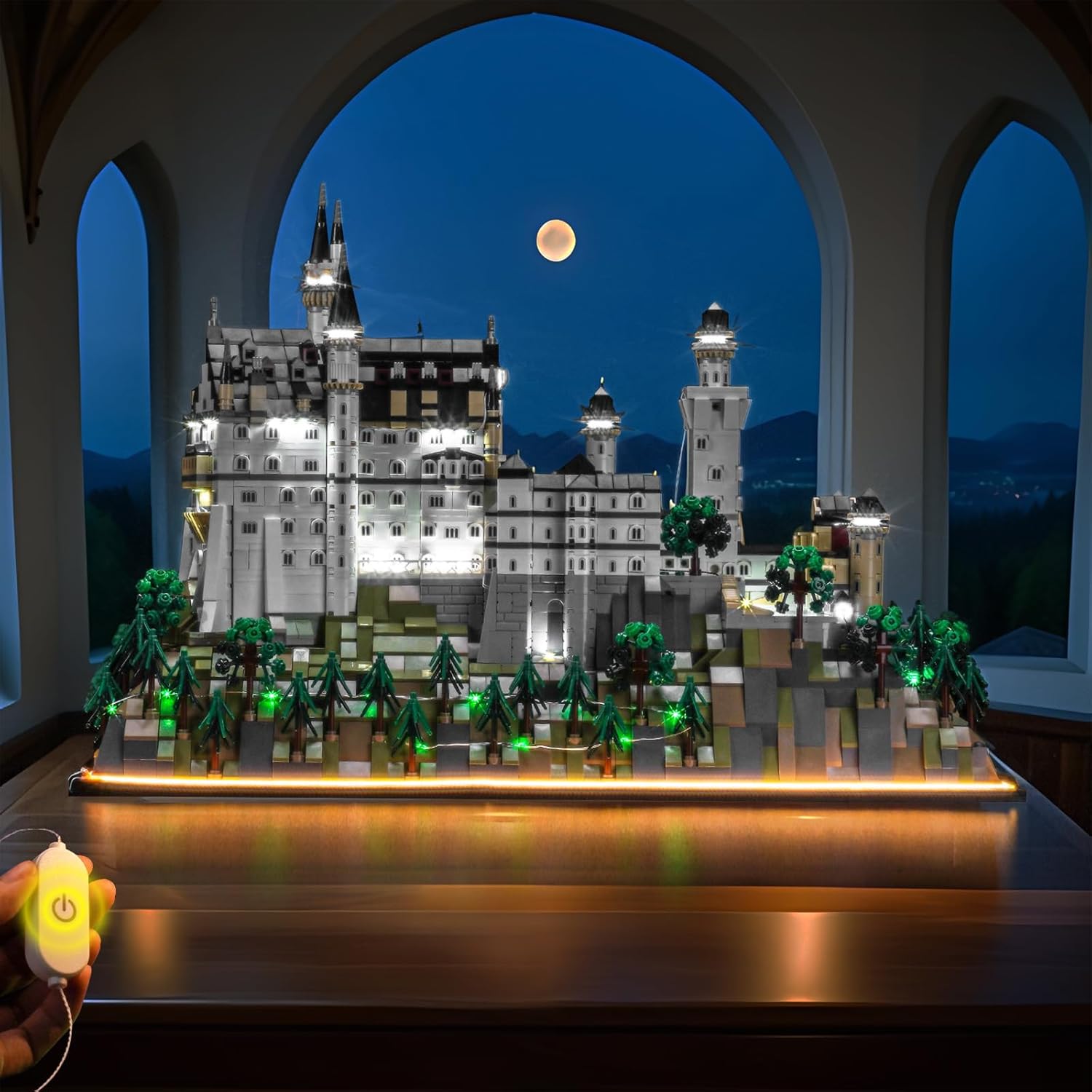 Light kit Compatible with Lego 21063 Neuschwanstein Castle Architecture - No Model Only Light, LED Lighting Accessories Compatible with Lego New Swansea Castle (Standard Version)