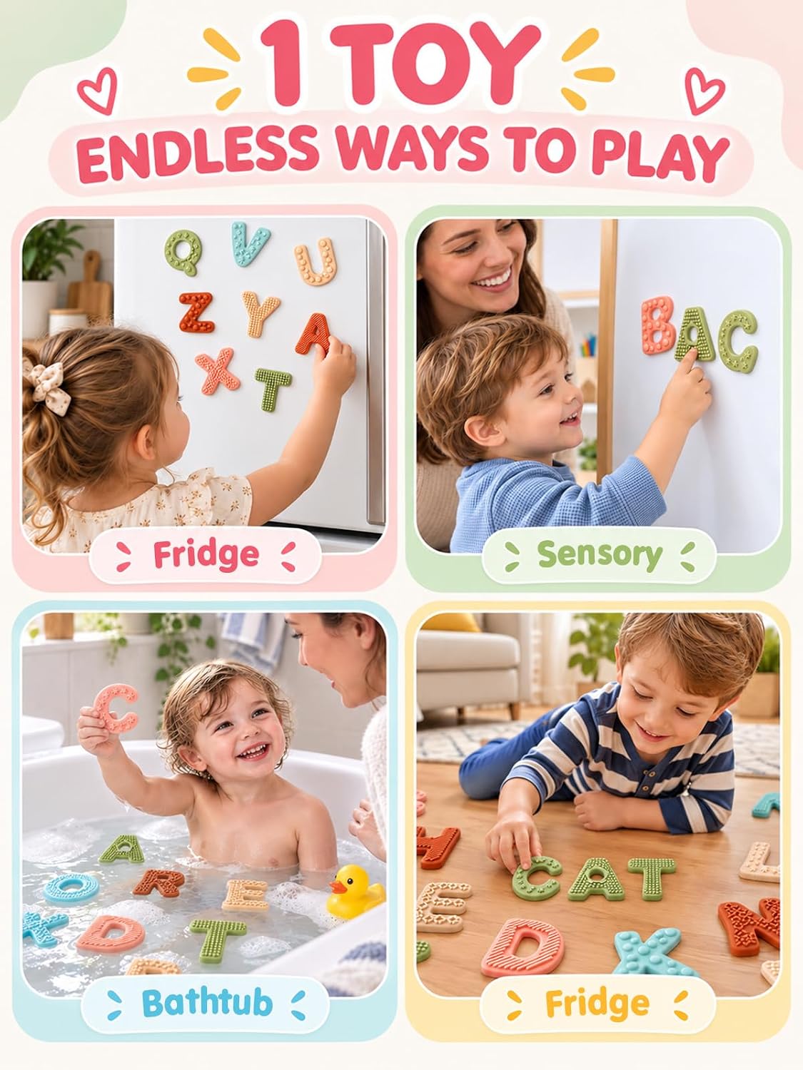 Magnetic Letters, 26 Alphabet Magnets - Soft Silicone ABC image 4
