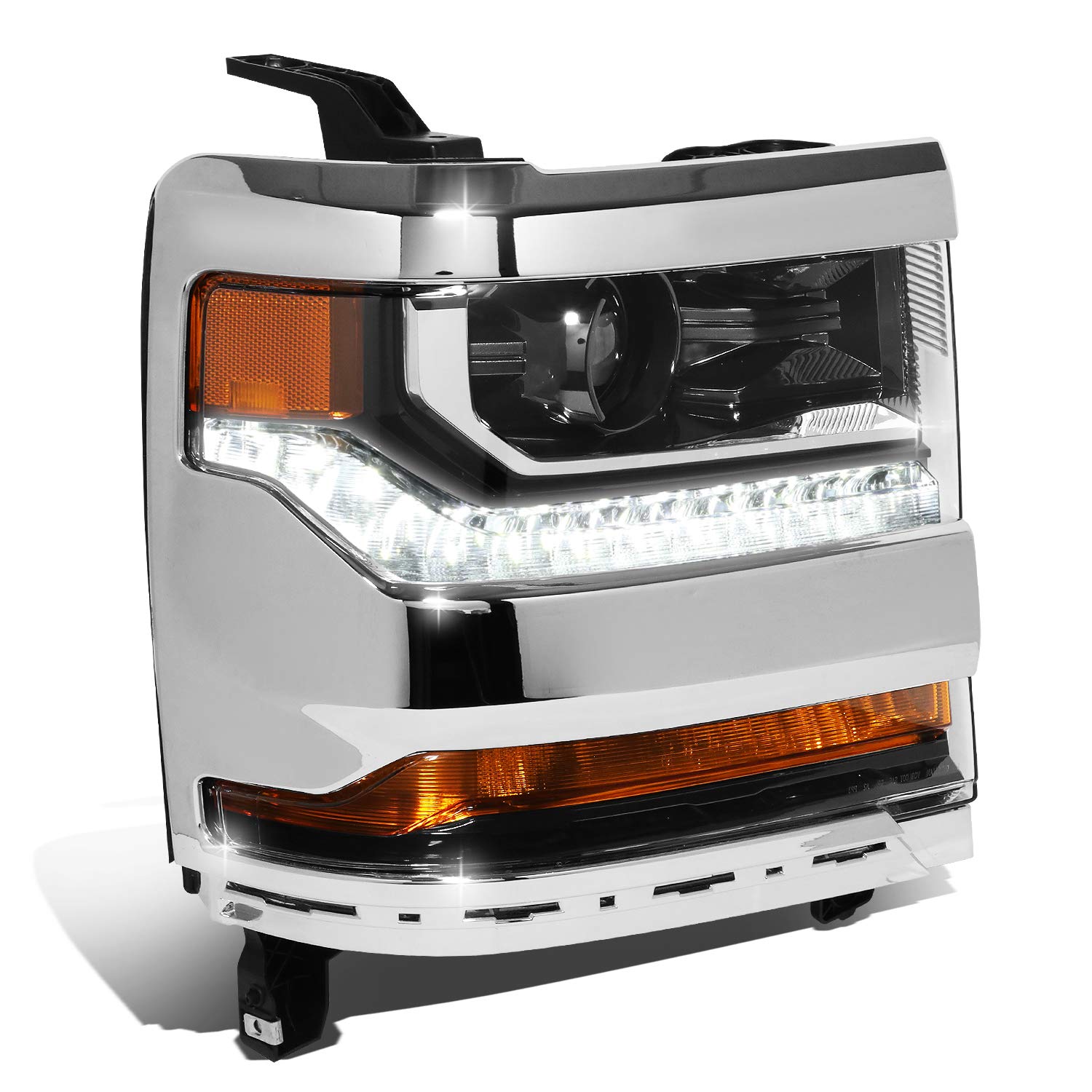 Auto Dynasty HID Model Factory Style Right Passenger Side Black Housing Projector Headlight Compatible with Chevy Silverado 1500 2016 2017 2018 2019