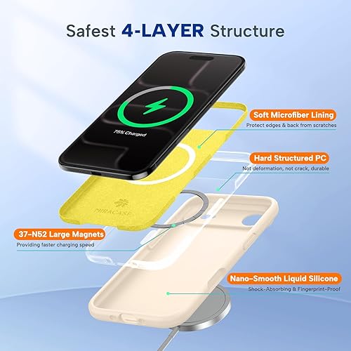 Miniatura 606 de Miracase - Funda diseñada para iPhone 11 con protector de pantalla, funda de goma de silicona líquida, protección total contra caídas y a prueba