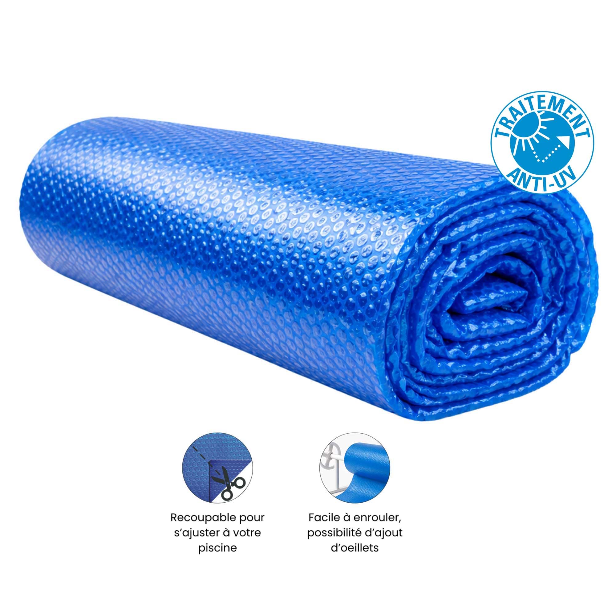 WERKA PRO Bâche à Bulles Ronde Polyéthylène 120 Microns - Traitement Anti-UV - Ø 4,47 m pour Bassin Ø 4,57 m - Bleu - Chauffage Économique Eau Solaire