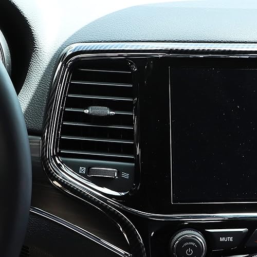 Miniatura 6 de Hoolcar Accesorios interiores Cubierta de marco de navegación con control central ABS para Jeep Grand Cherokee 2014-2020, fibra de carbono