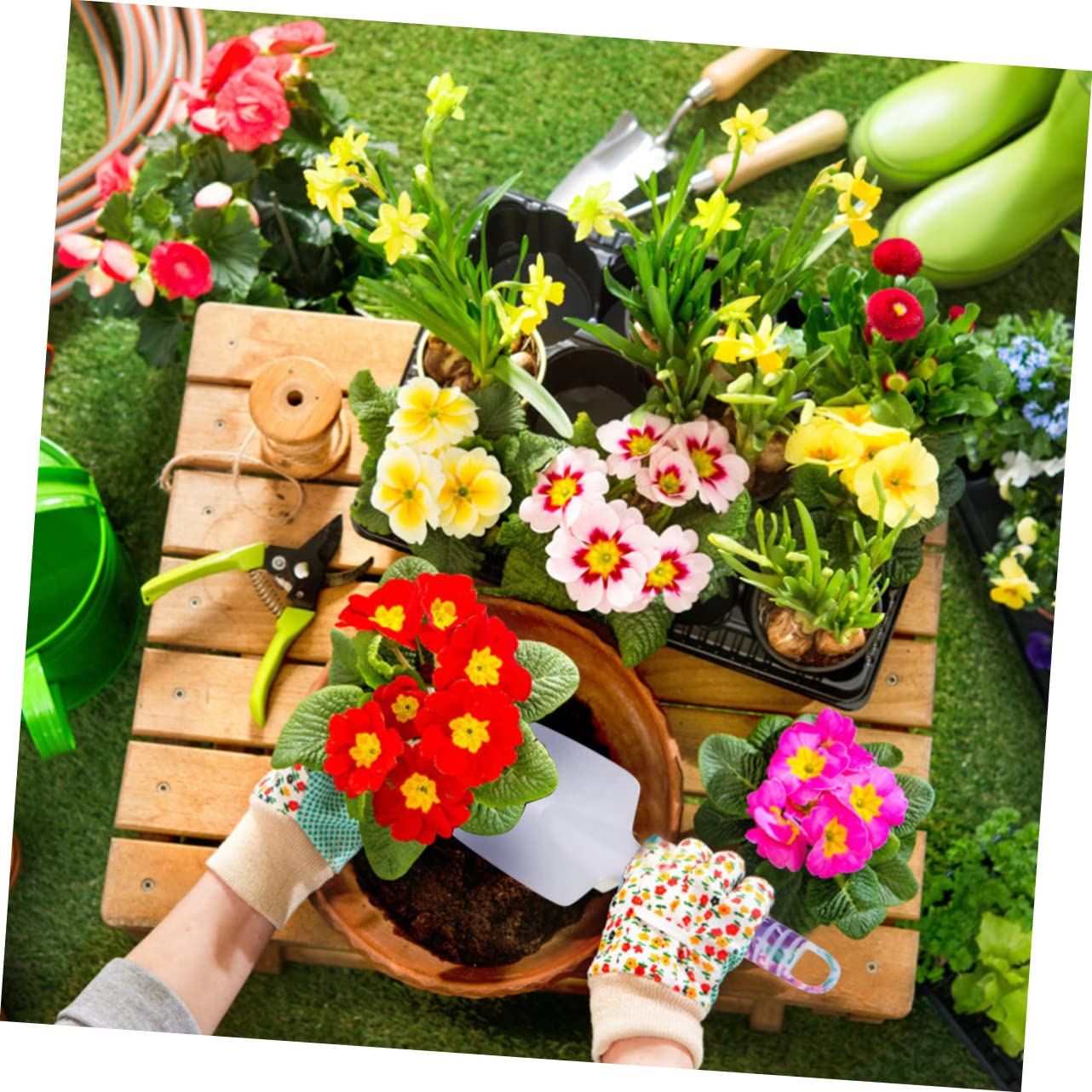 iplusmile 10piezas Herramientas De Jardinería De Rastrillo Tijera y Pala para Hombres y Mujeres Kit De Jardinería Resistente y Cuidado De Plantas