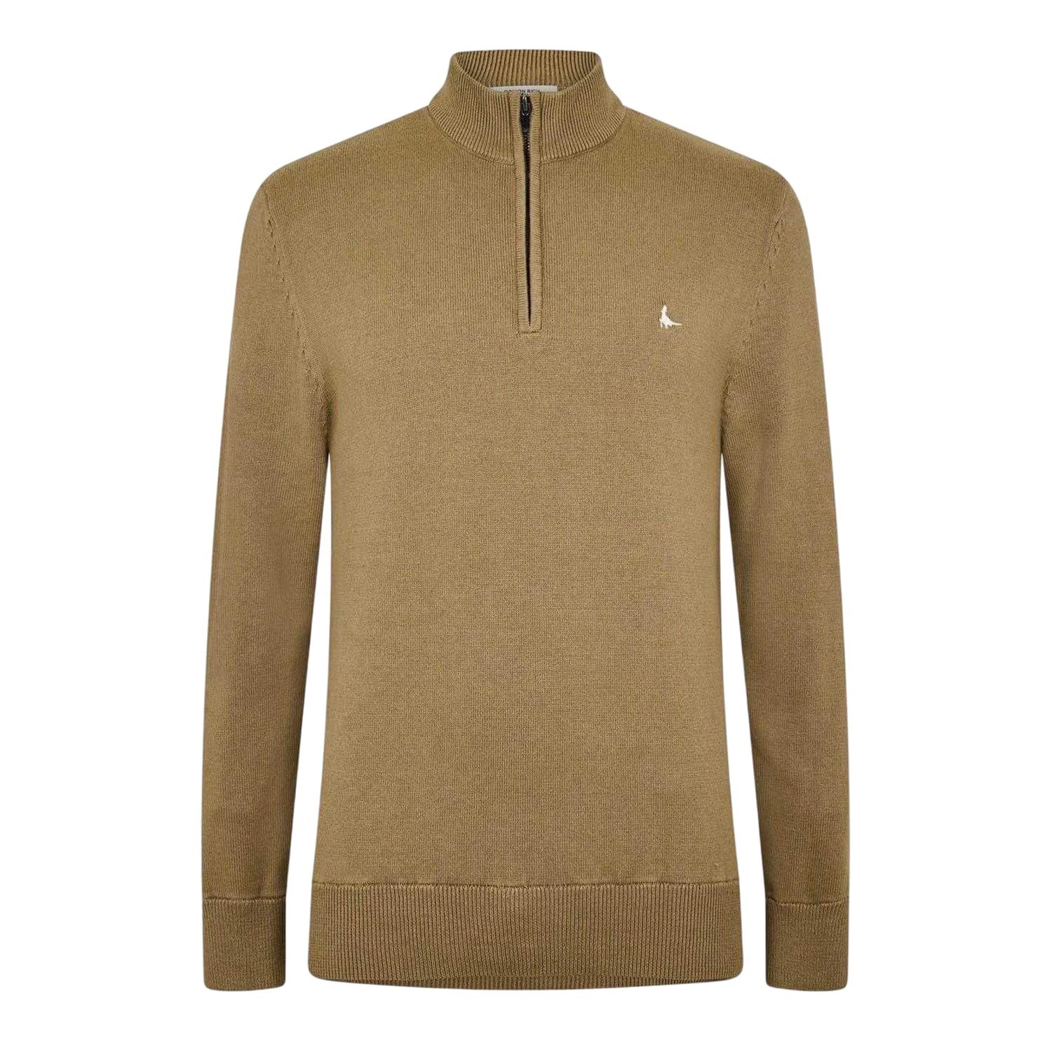Jack Wills Mens Funnel Neck Half Zip Jumpers Men Long Sleeve Fawn S