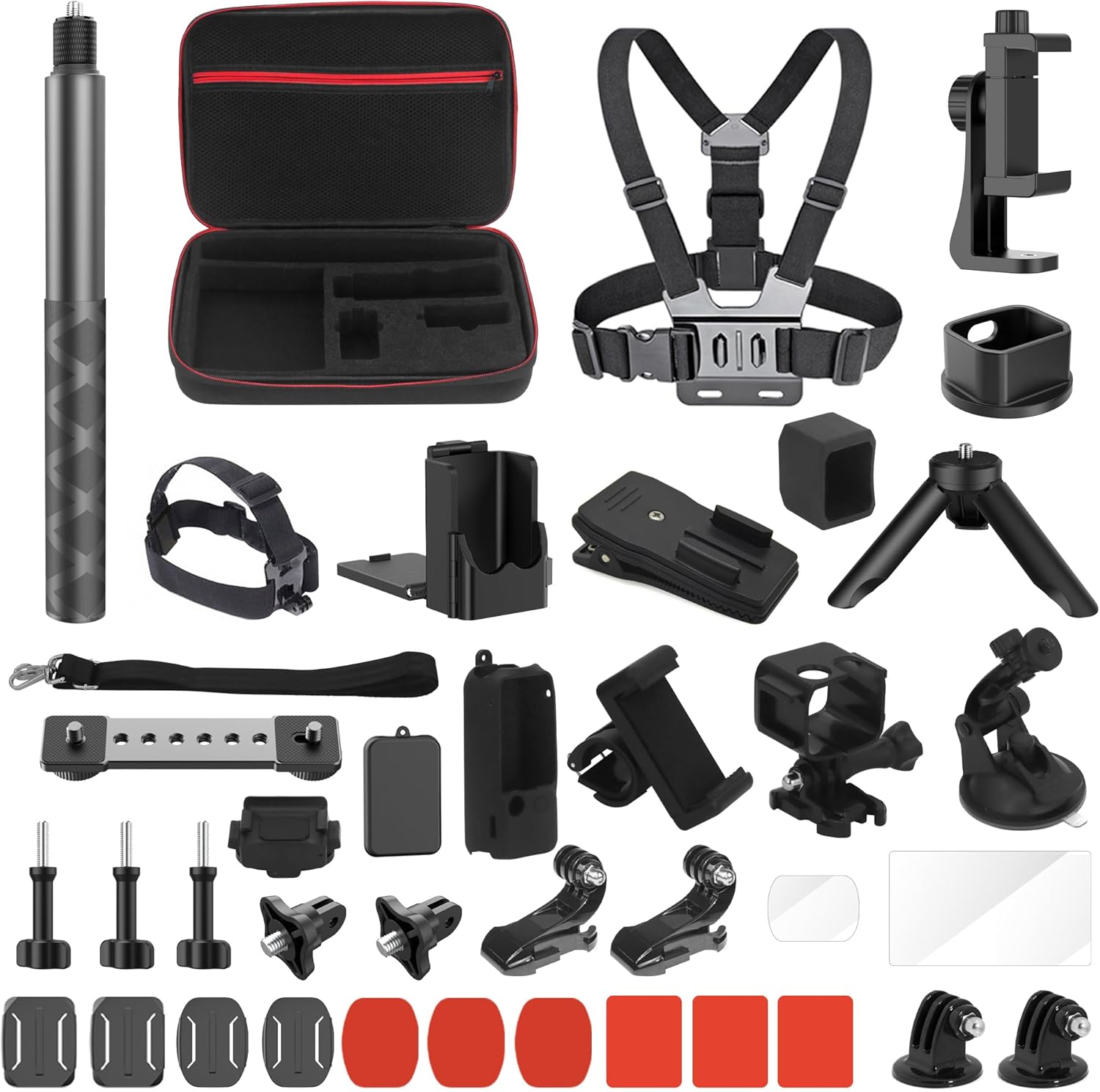 Taisioner 40 in 1 Accessories Kit for Osmo Pocket 3,Including Carry case,POV Chest Mount,Magnetic Mount,Protective Accessory,Car Mount,Selfie Stick,Tripod,Phone Holder