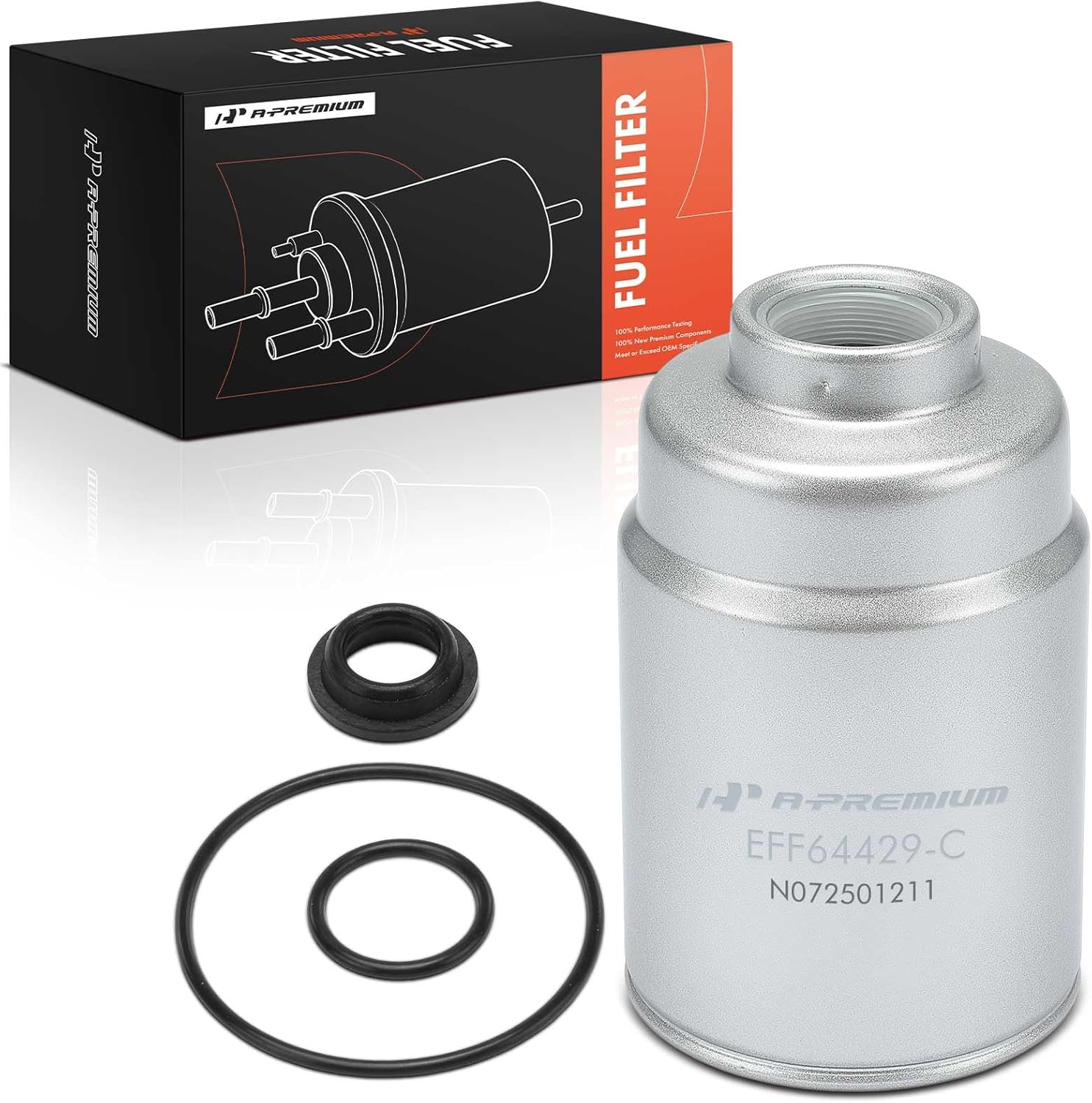 A-Premium Fuel Filter Compatible with Chevrolet Chevy Silverado 2500 HD 3500 HD, Express & GMC Sierra, Savana, 1999-2016, 6.6L, Diesel, with Fuel Water Separator, Replaces# 12633243, 12664429