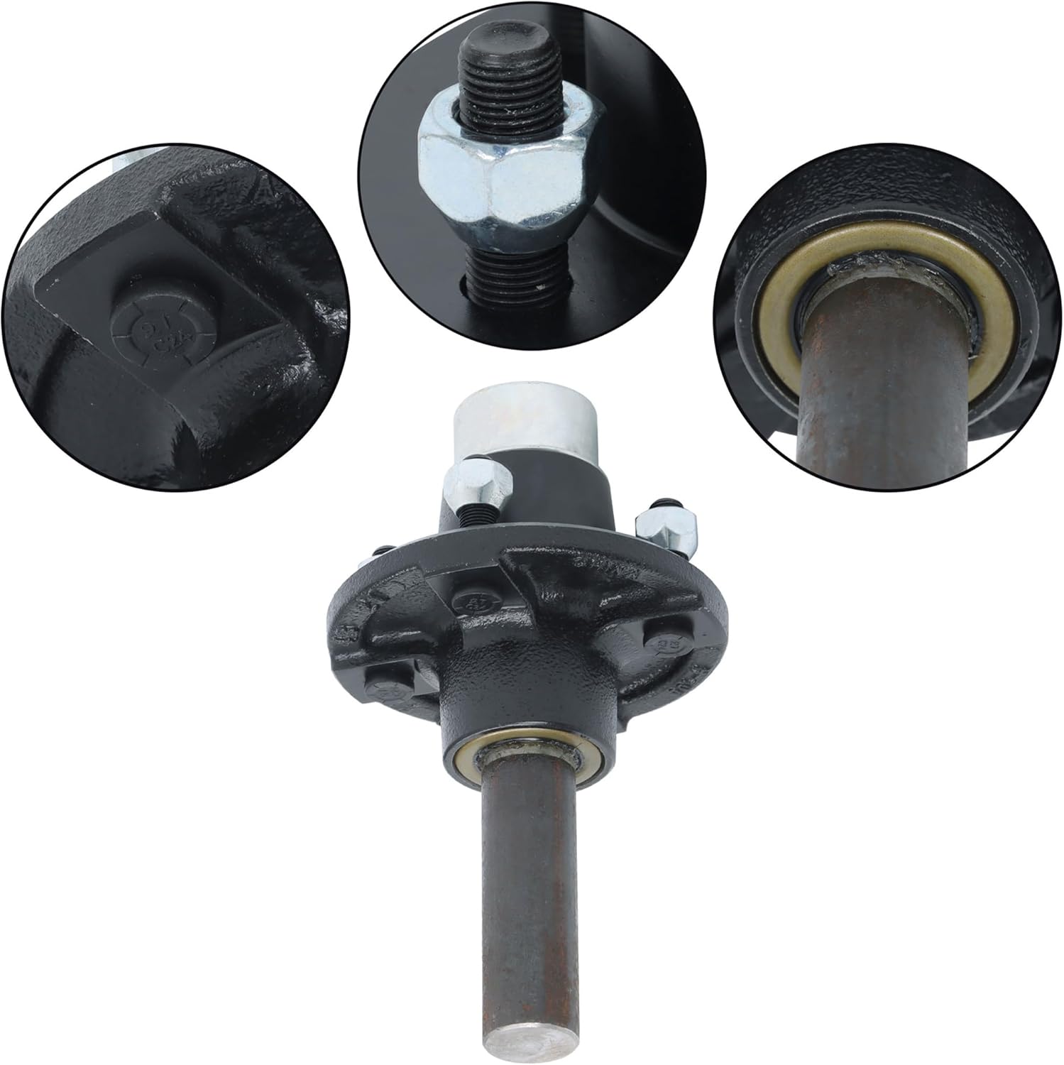 6 Sets Pre-Assembled and Pre-Greased 4 on 4 Trailer Hub Kit and 1 Round BT8 Spindle