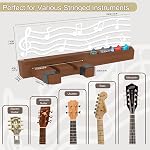 YuanDian Support mural pour guitare avec porte-pick, LED Cintre de guitare en bois USB Alimenté pour Acoustique, Électrique, Basse, Ukulele, Affichage et Stockage Mandolin, Dons pour les Joueurs de Guitare Hommes