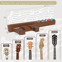 YuanDian LED Világítós Gitártartó Fali Akasztó Pengetőtartóval - USB Tápellátású Fa Gitárállvány Akusztikus Gitárhoz, Ukulelehez 5