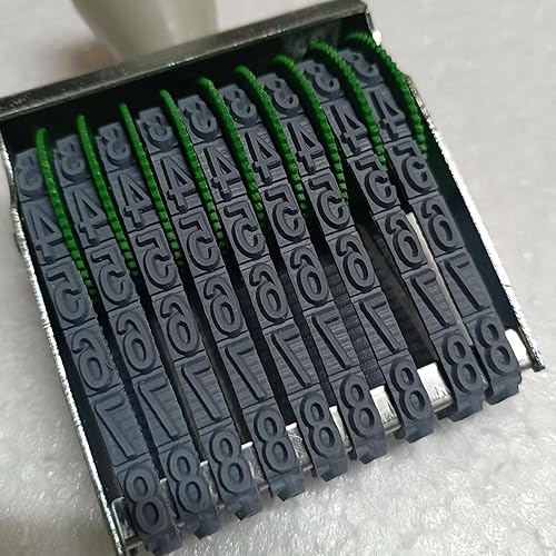 Miniatura 8 de WANLIAN Sellos de negocios, sello de número de numeración intercambiable, sello de fecha digital multifuncional personalizado, tamaño de impresión