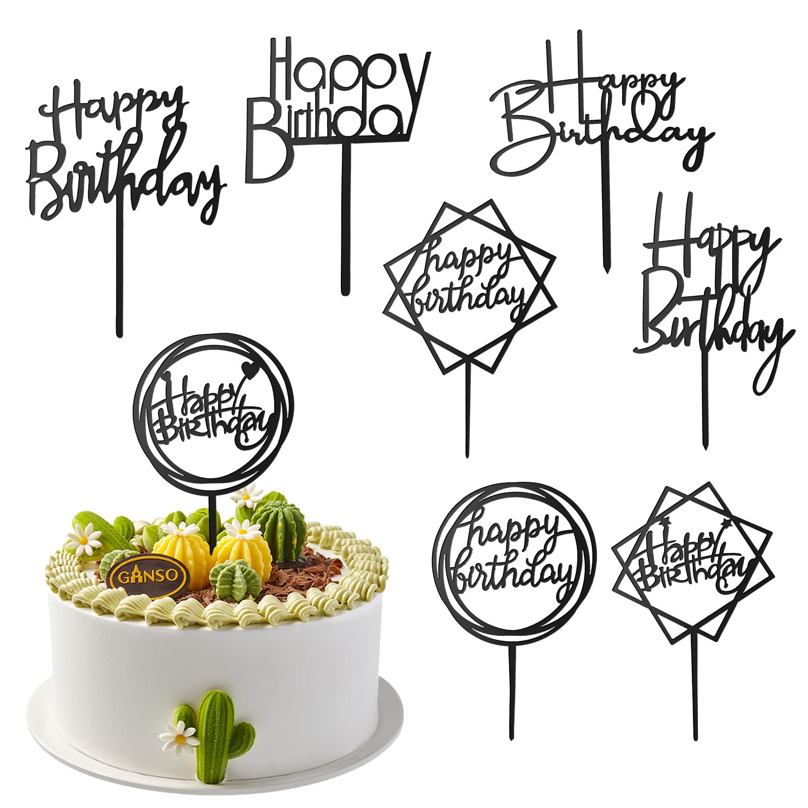 Happy birthday cake topper acrylic cake topper birthday cupcake toppers