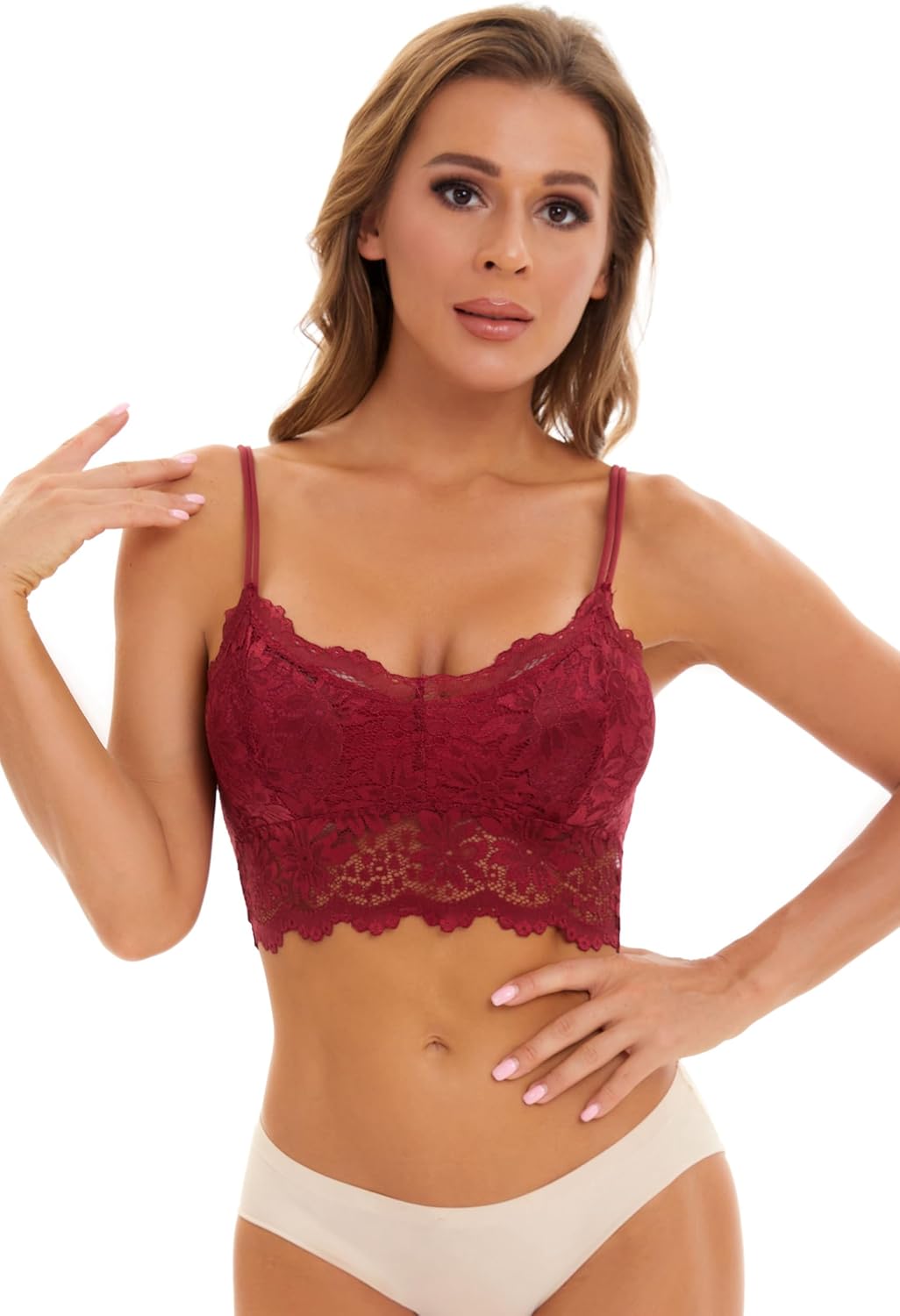 Women Lace Bralettes Padded Soft No Underwire Bra - Image 2