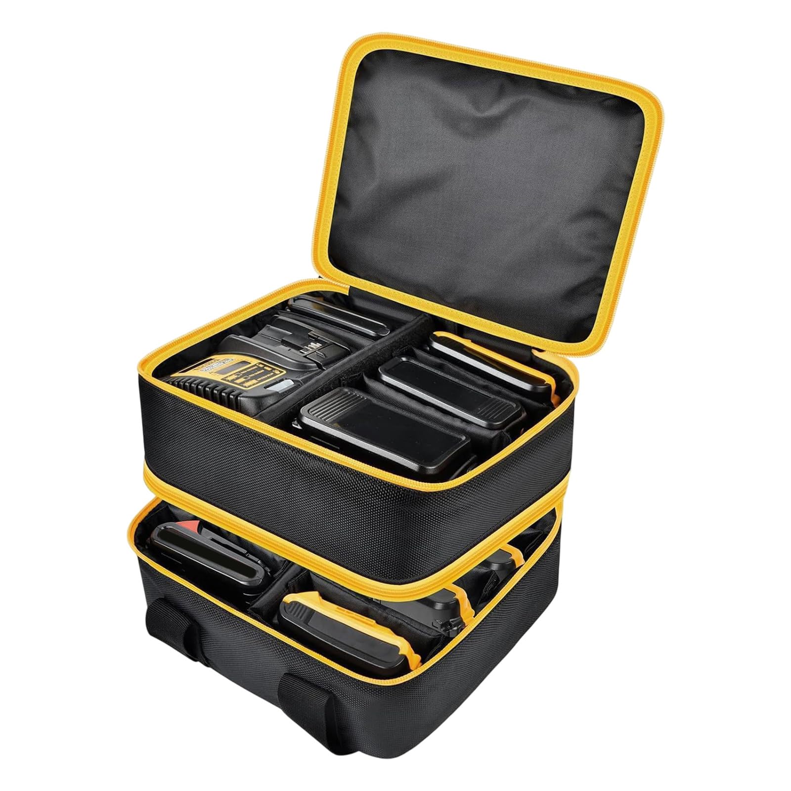 Multi Compartment Battery Organizers for 20V-60V Batteries and Chargers Adjustable Inserts Batteries Carrying Case Battery Storage Bag Waterproof