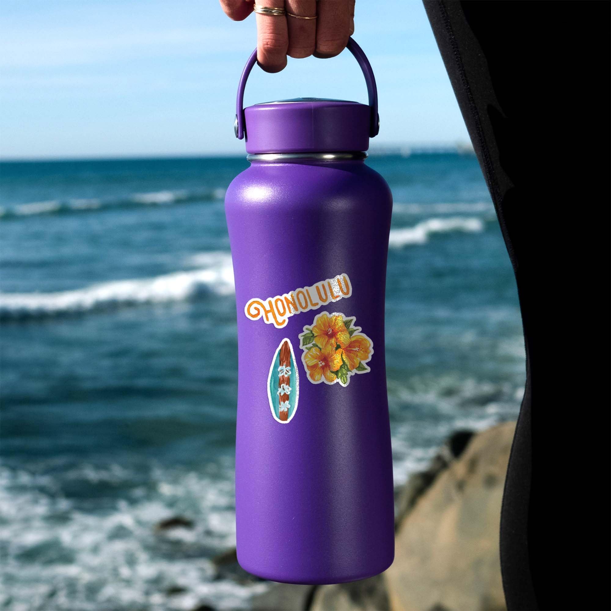 Navy Peony Exotic Hawaii State Travel Stickers (31 Pieces) - Watercolor America Vacation Stickers for Scrapbooking, Journals - Image 7