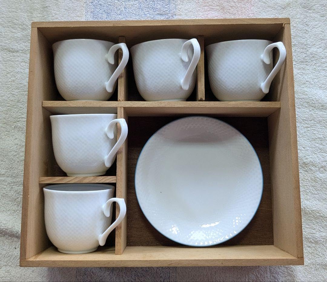 Amazon.co.jp: 有田焼 峰作 ホワイト 陶器製 ティーカップ＆ソーサー5