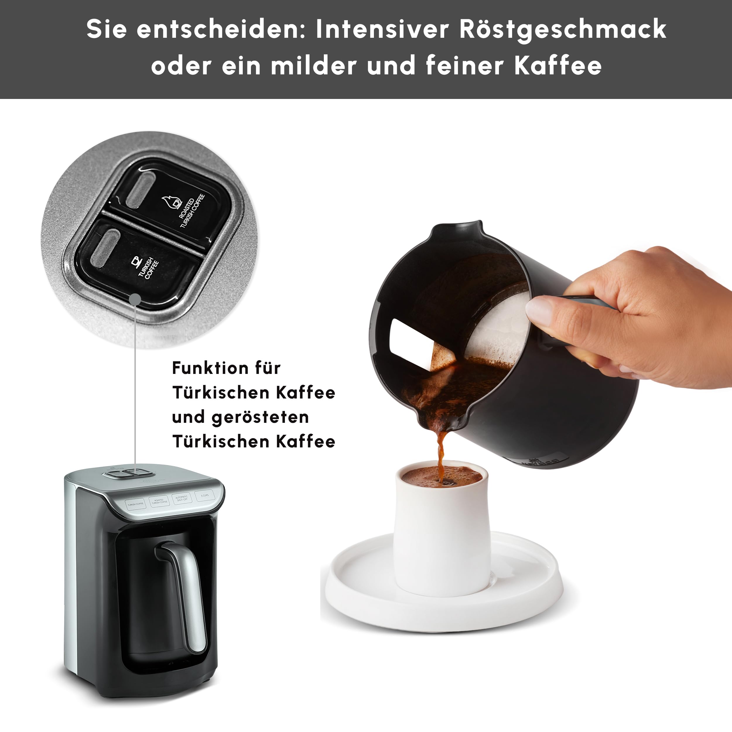 KARACA Hatır Roast Türkische Kaffeemaschinen, Viel Schaum, Anthracite Metal