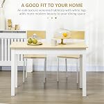 HOMCOM Table à manger pour 4 à 6 Personnes, Table de cuisine scandinave avec plateau à effet bois, Jambes épaisses pour salle à manger, Cuisine, Salon, Chêne