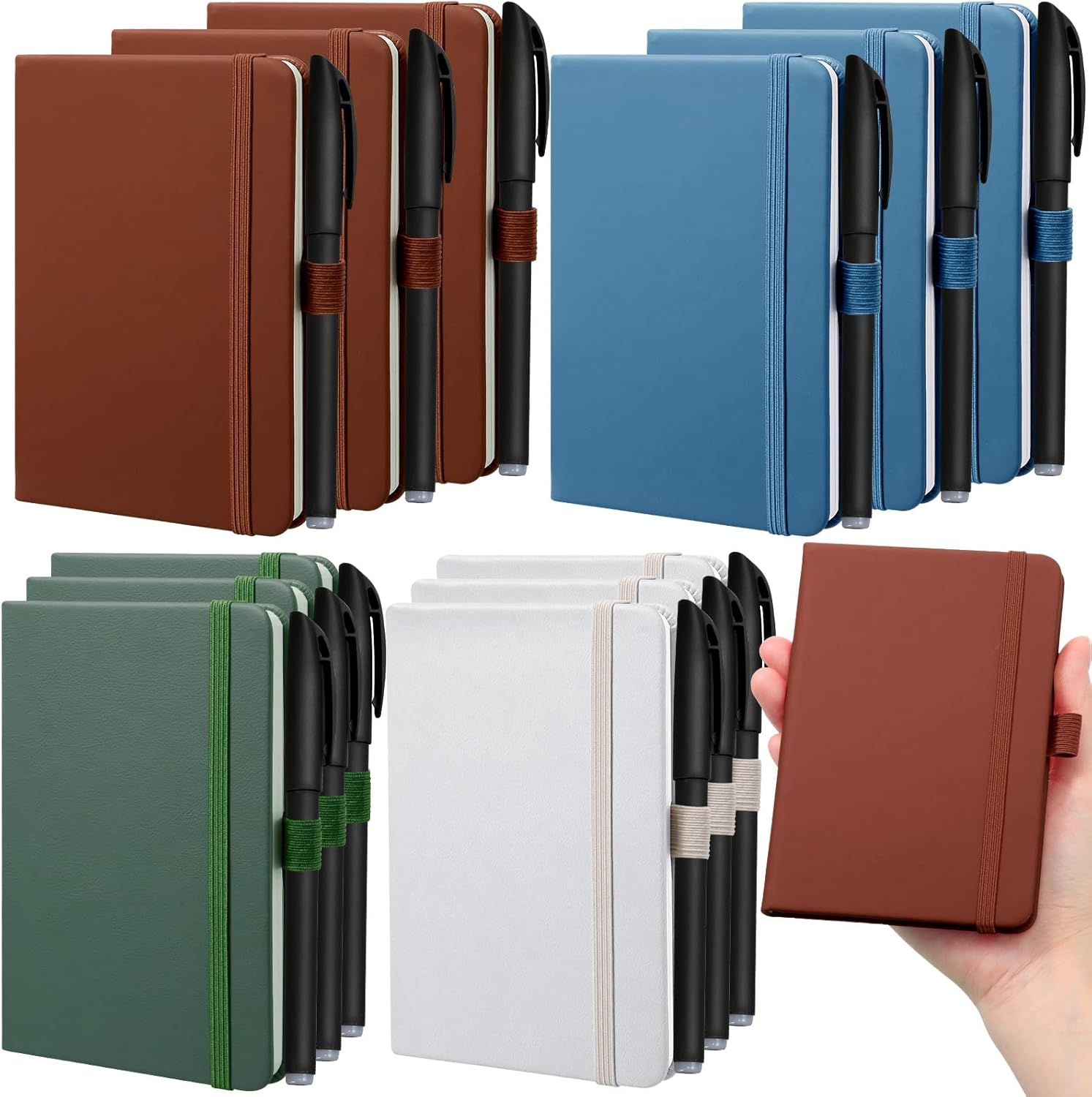 Qeeenar 12 Sets Pocket Notebook Small Journal Notebook A6