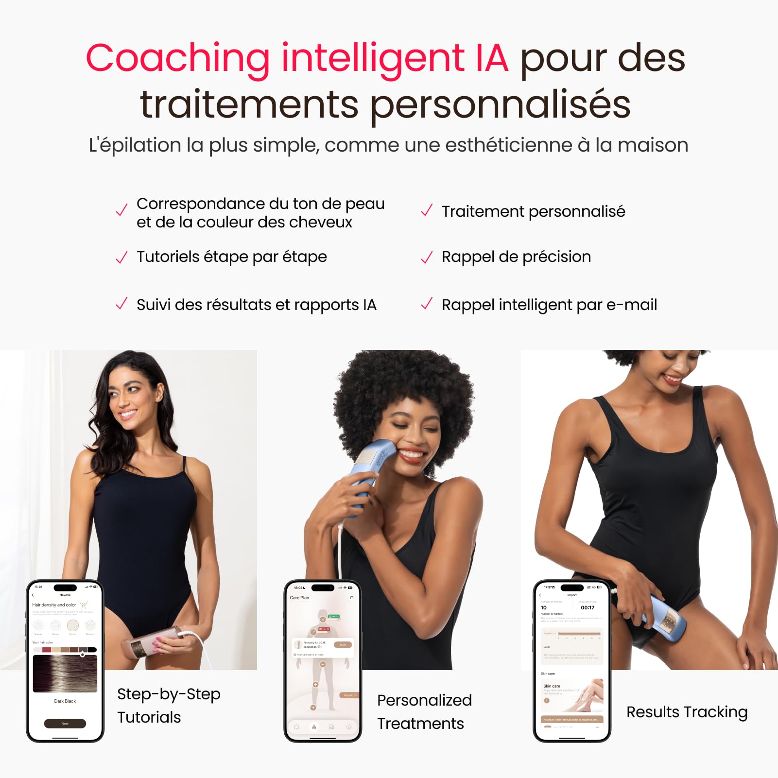 Épilateur Lumière Pulsée à Triple-Pulsion Burst,2°C Saphir &16.6 cm² Surface de contact, Lumières Doubles, Épilation Efficace et Durable, Mode PHR & Smart App pour Poils Résistants (Bleu)