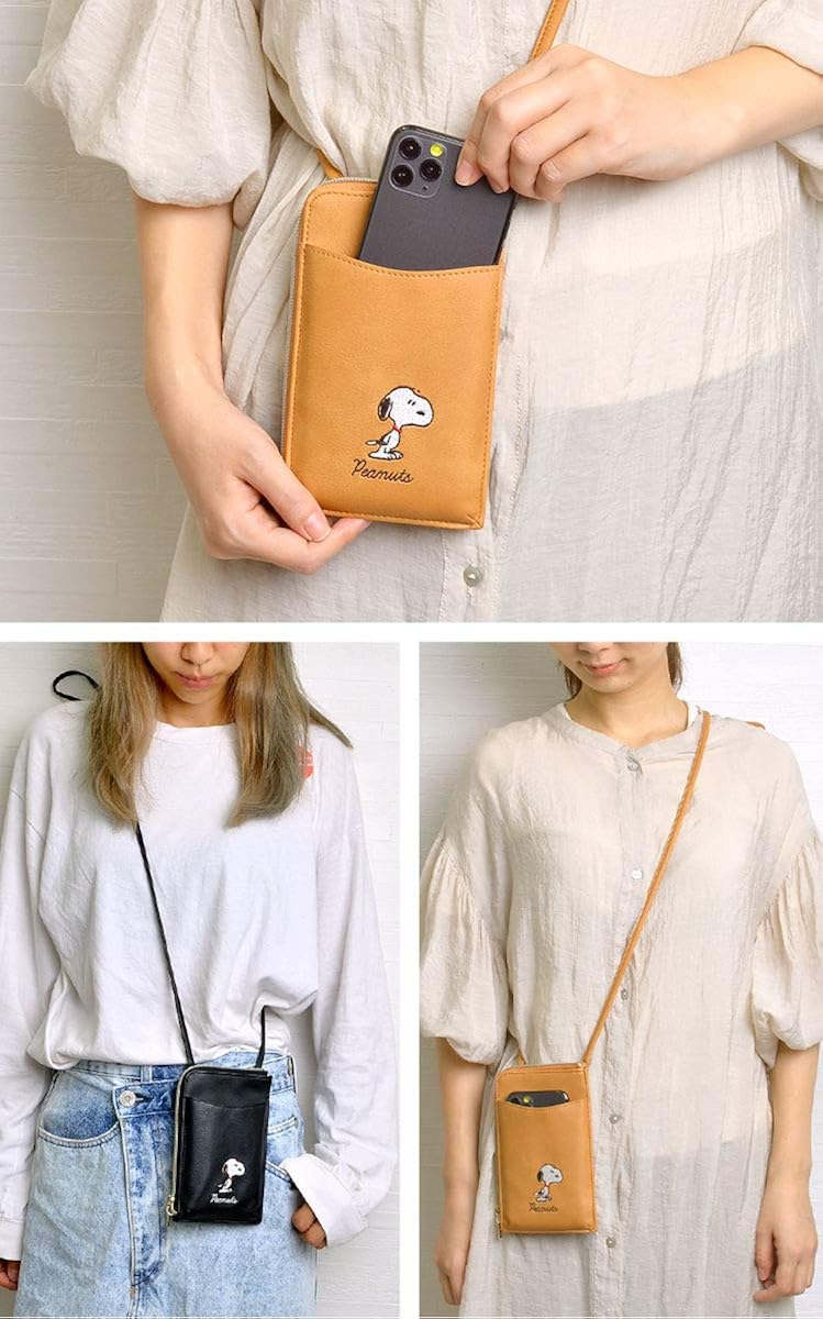 Amazon スヌーピー スマホポーチ かわいい ポシェット レディース ショルダーバッグ Snoopy お財布ショルダー シューズ バッグ