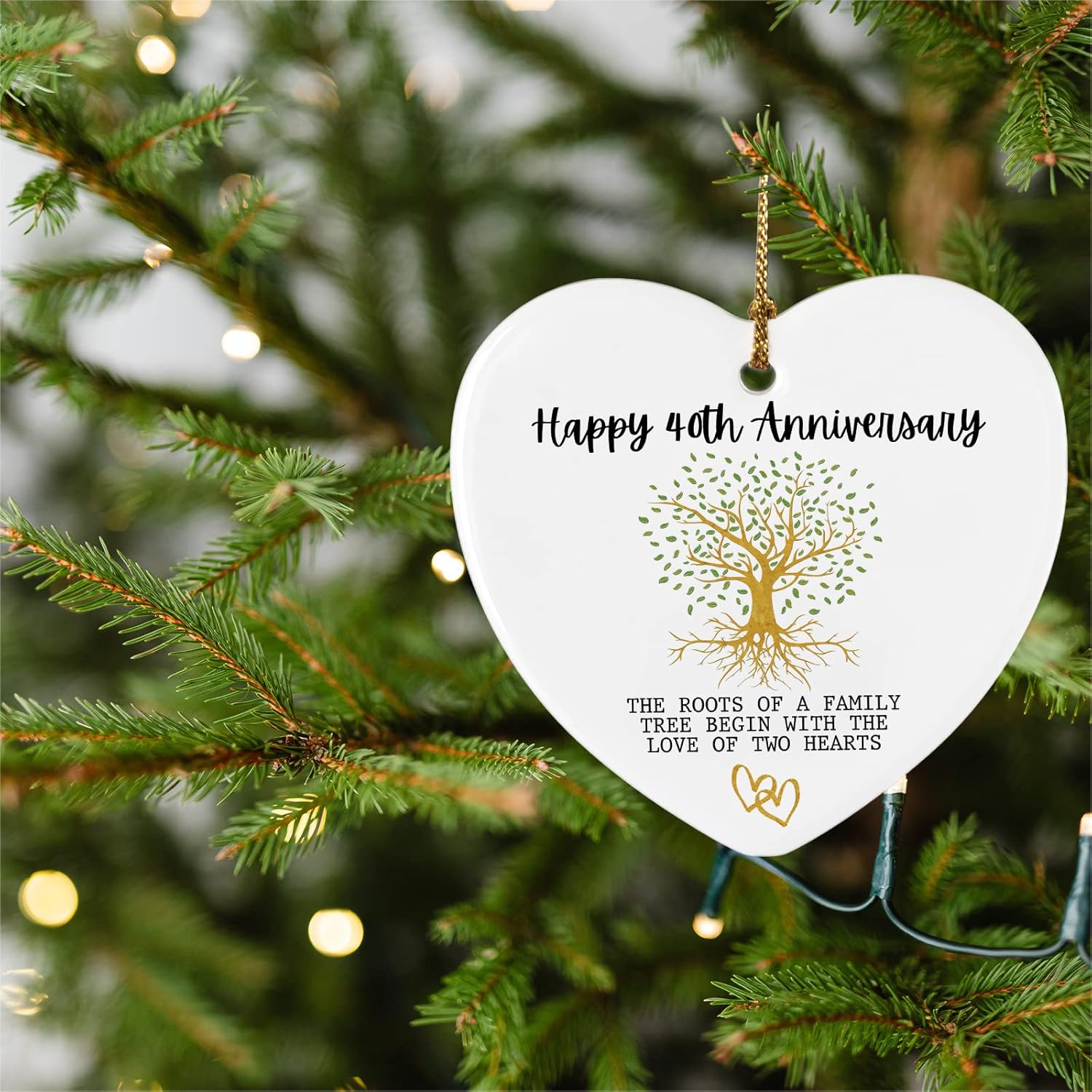 40th Anniversary Marriage Gifts for Couple Happy 40th Anniversary Ornament Keepsake Sign Heart Plaque Anniversary Romantic Couple Wedding Engagement Gifts for Her Him Wife Husband - Image 2