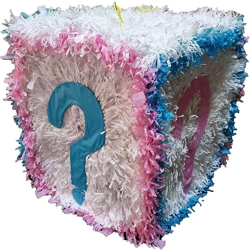 Funbelievable Creations - Gender Reveal Cube Pinata for Parties, Fillable Pinata for Candy, Toys, and Treats