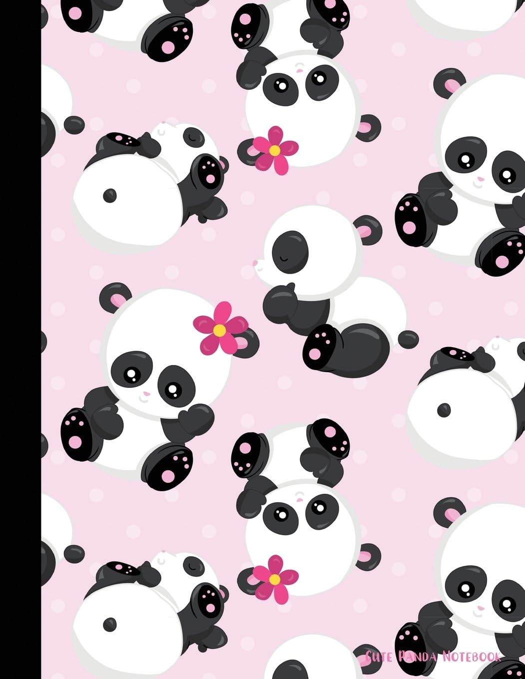 Cute Panda Notebook: Blank College Ruled Panda Journal for Gifts or School Supplies, Standard Letter Size, 100 Pages