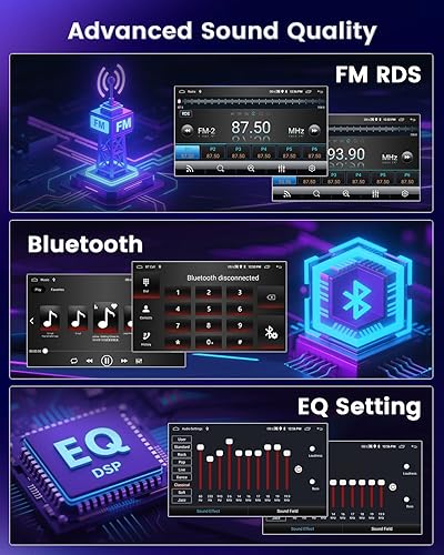 Miniatura 7 de Hikity Para Honda CRV 2007-2011 Android 13 Estéreo de coche inalámbrico Apple Carplay Android Auto, 2GB+64GB 9 pulgadas pantalla táctil para Honda
