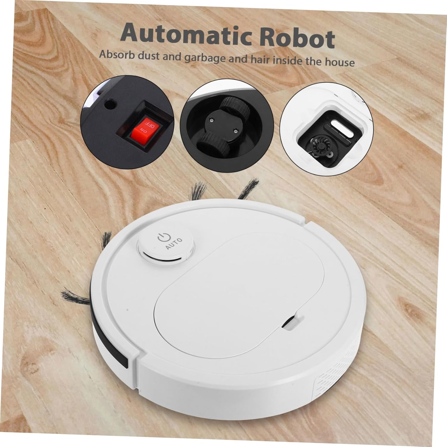 Alipis Intelligent Automatic Mop Vacuum Robotic Vacuum Cleaner for Home Carpet Hardwood Marble Strong Suction