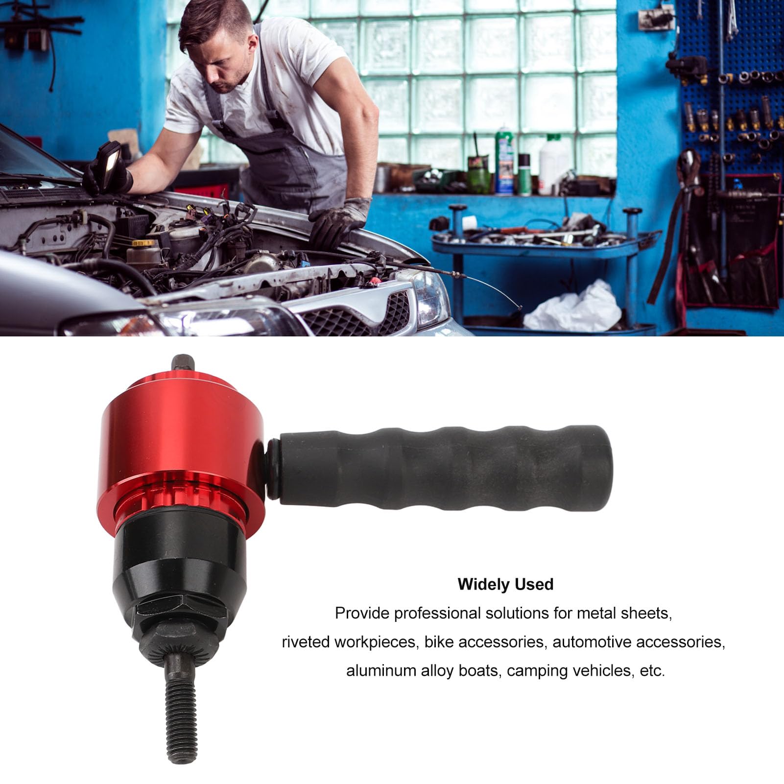 Adapter do Nitonakrętek, Adapter do Nitownic Elektrycznych do Wiertarek Akumulatorowych, Zestaw Adapterów do Nitonakrętek z 5 Trzpieniami, Adapter do Nitownic Elektrycznych do