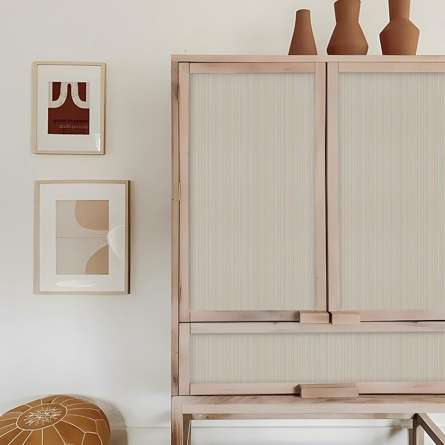 Naphite Grasscloth Peel and Stick Wallpaper Modern Textured Self-Adhesive Wallpaper 118inL 15.7inW Neutral Fabric Contact Paper for Cabinets Drawers Furniture Faux Linen Removable Bedroom Wall Decor
