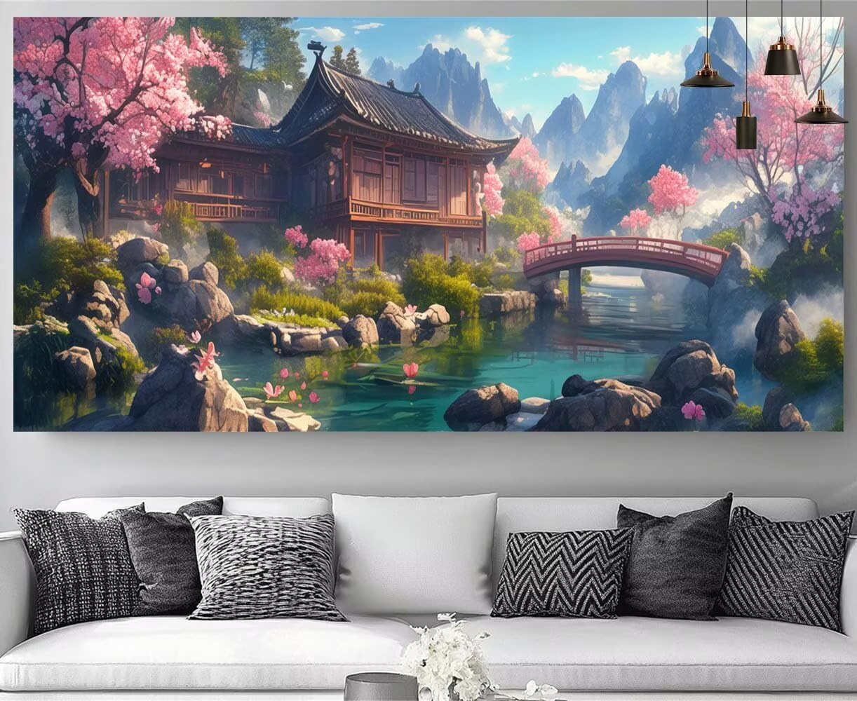 Kit Broderie Diamant Japon Complet 5D | Grand Tableau Canevas 80x240cm - 8