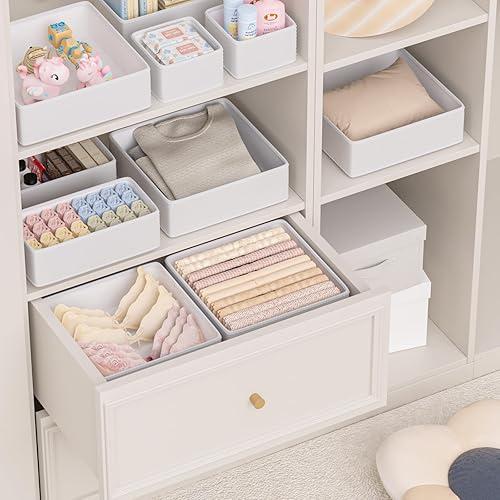 Miniatura 6 de Organizadores de cajones de cuero vegano, paquete de 8 cajas de almacenamiento de maquillaje, cajón de tocador, actualización de lujo, reemplazo de